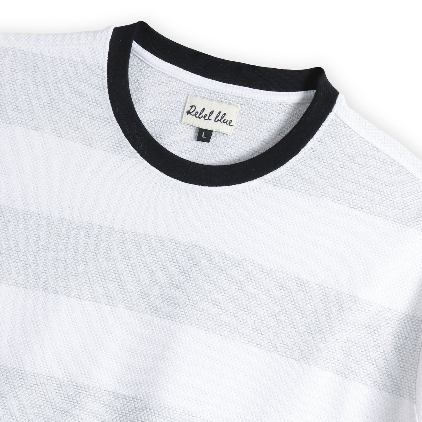Grey and White striped casual t-shirt - MR0005