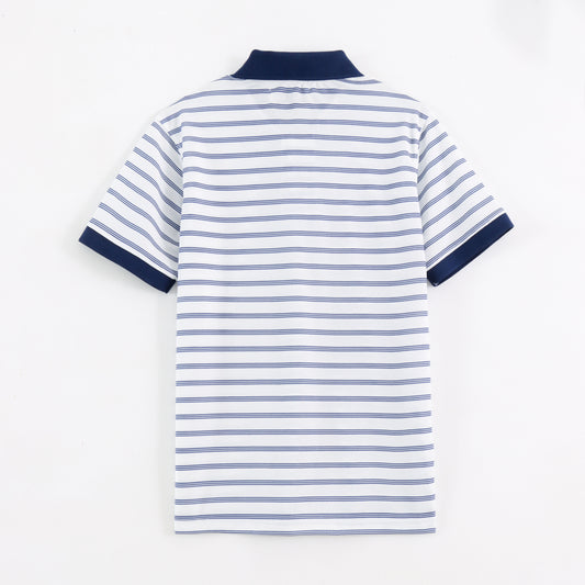 Blue Stripes Collar Tee - MC0014