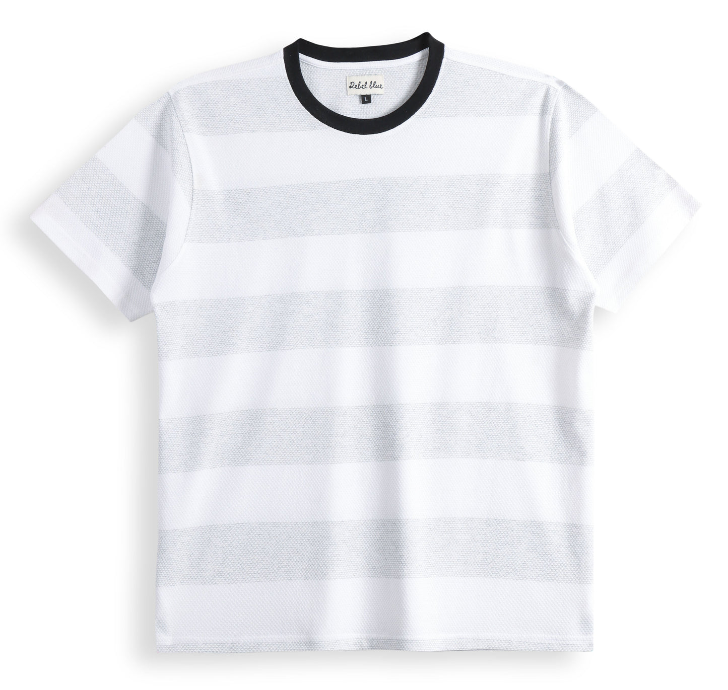 Grey and White striped casual t-shirt - MR0005