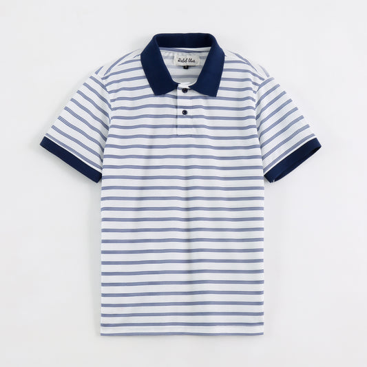 Blue Stripes Collar Tee - MC0014