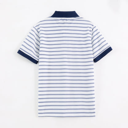 Blue Stripes Collar Tee - MC0014