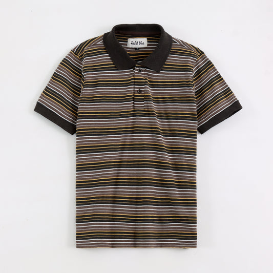 Brown Stripes Collar Tee - MC0010