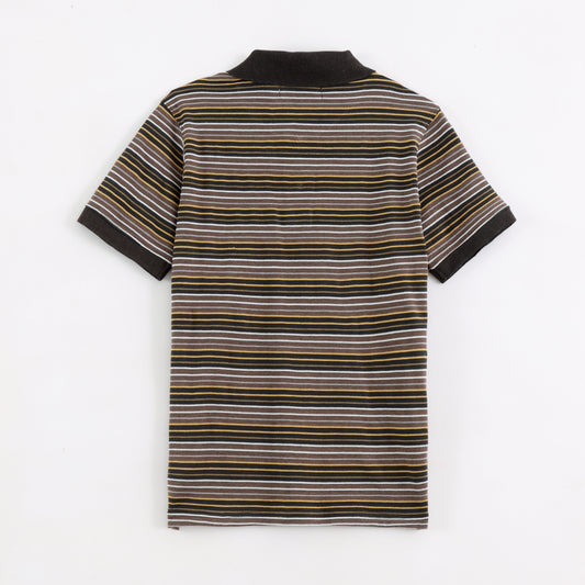 Brown Stripes Collar Tee - MC0010