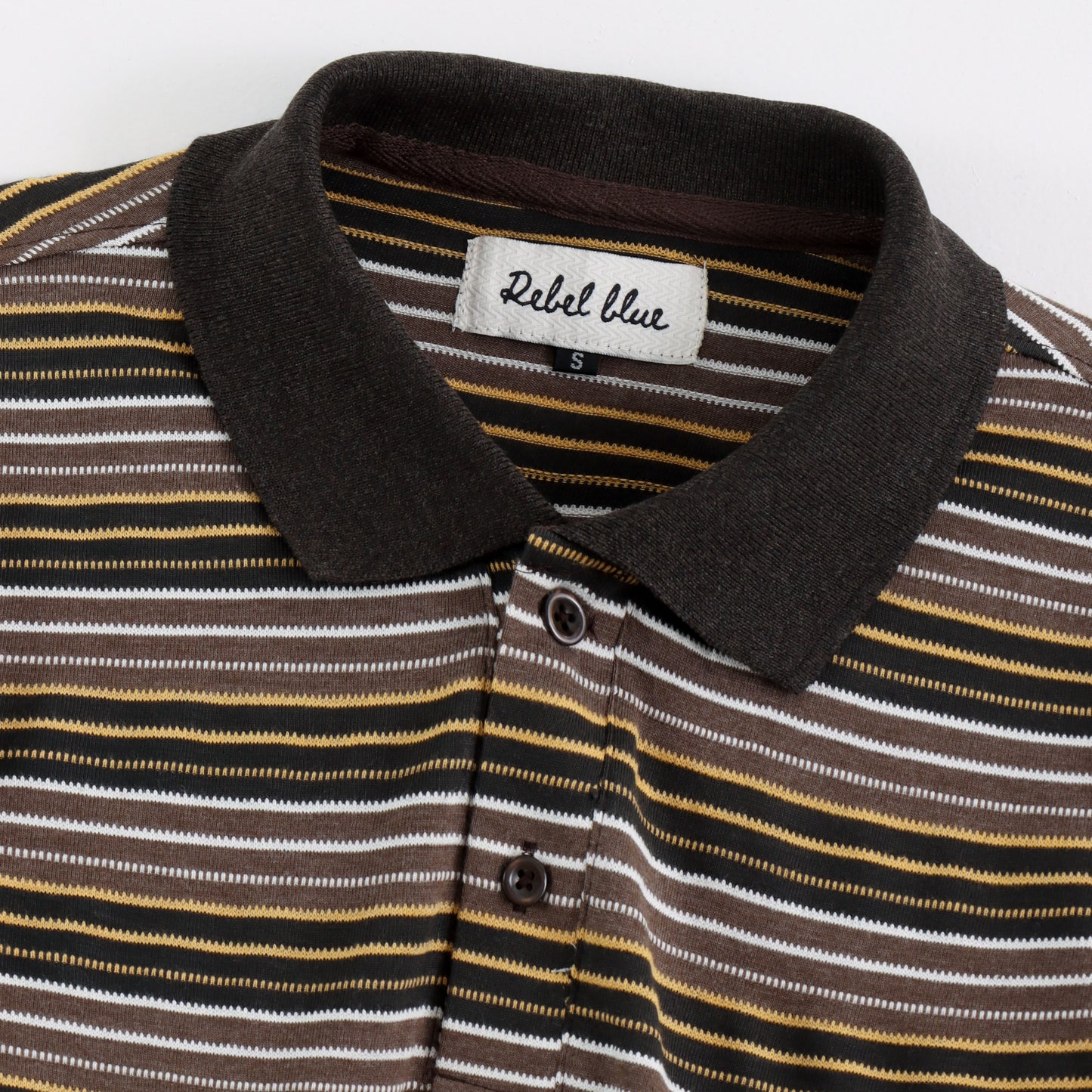 Brown Stripes Collar Tee - MC0010