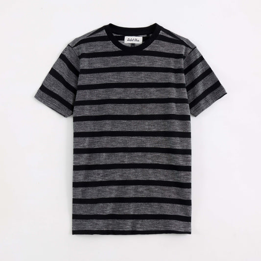 Black and Grey striped cotton t-shirt - MR0006