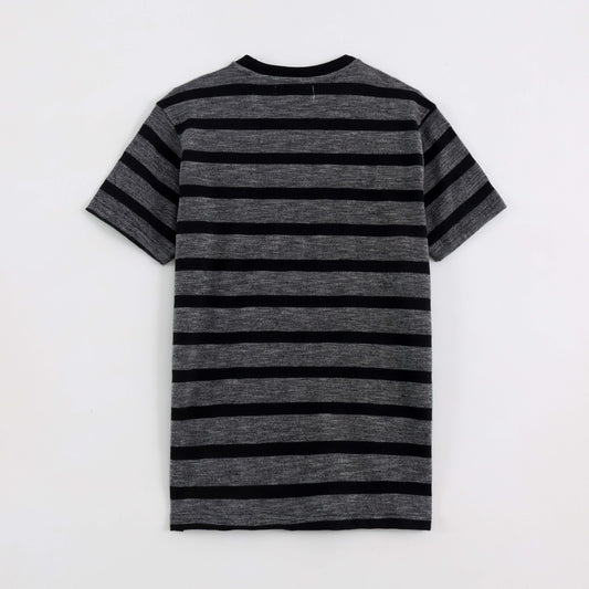 Black and Grey striped cotton t-shirt - MR0006